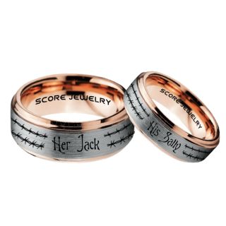 Jack and Sally Rings, Jack and Sally Wedding Bands, Silver Tungsten Rings, Silver Tungsten Wedding Bands, Jack and Sally Wedding Rings, Matching Couple Rings