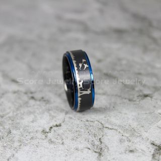 Geese Hunting Ring, Duck Hunting, Geese Hunting Scene Ring, Hunting Ring, Hunting Jewelry, Dog Hunting Ring, Dog Hunting Jewelry, Black Tungsten Ring, Black Wedding Band