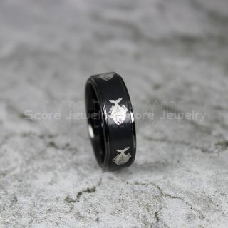 Piranha Ring, Piranha Fishing Ring, Fishing Ring, Black Tungsten Ring, Black Wedding Band, Fishing Ring, Fish Hooks Wedding Band, Piranha Jewelry