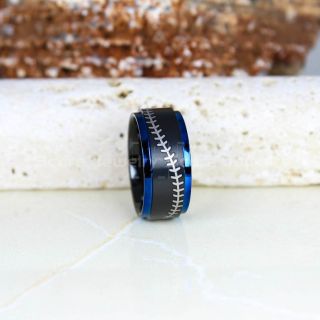 Baseball Ring, Baseball Stitch Pattern Ring, Black Tungsten Ring, Black Ring, Black Wedding Band, Black Wedding Ring, Baseball Stitch Ring, Black Wedding Band
