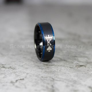 King of Hearts Ring, King & Queen Ring, CUSTOMIZE and Card Suit, King Queen Wedding Ring, King Queen Wedding Band, King Ring, Queen Ring