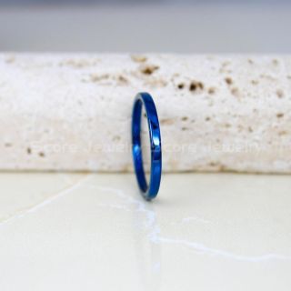 Classic 2mm Blue Tungsten Ring, Stackable Blue Tungsten Wedding Band, Blue Wedding Band, Blue Wedding Ring, Blue Tungsten Wedding Ring