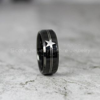 Dallas Ring, Football Ring, Black Tungsten Ring, Black Tungsten Wedding Ring, Black Wedding Ring, Dallas Football Ring, Dallas Football Wedding Ring