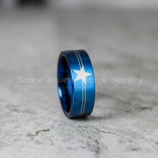 Dallas Rings, Football Rings, Blue Tungsten Rings, Blue Tungsten Wedding Rings, Blue Wedding Rings, Dallas Football Rings, Dallas Football Wedding Rings