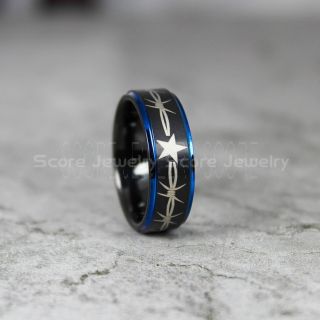 Dallas Ring, Football Ring, Black Tungsten Ring, Black Tungsten Wedding Ring, Black Wedding Ring, Dallas Football Ring, Dallas Football Wedding Ring