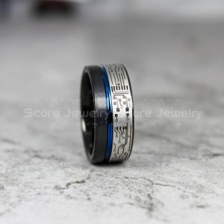 Circuit Board Ring, Circuit Board Jewelry, Technology Ring, Engineer Ring, Circuit Board Ring, Black Tungsten Ring, Geek Ring, Geek Jewelry