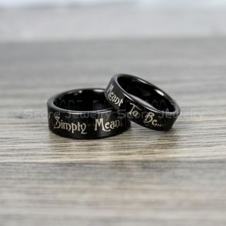 Simply Meant To Be Jack and Sally Rings, Jack and Sally Wedding Bands, Black Tungsten Rings, Black Tungsten Wedding Bands, Jack and Sally Wedding Rings