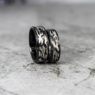 Camo Rings, Camouflage Rings, 2 Piece Couple Set Camouflage Rings, Military Rings, Black Rings, Black Wedding Bands, Black Wedding Rings, Military Wedding Bands, Army Wedding Rings