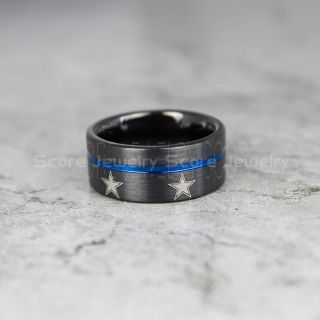 Dallas Ring, Football Ring, Black Tungsten Ring, Black Tungsten Wedding Ring, Black Wedding Ring, Dallas Football Ring, Dallas Football Wedding Ring