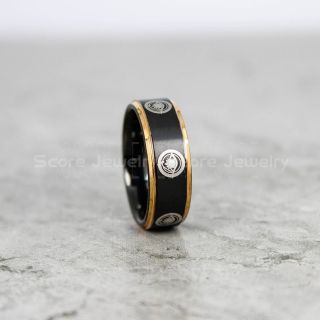 Horus Ring, The Eye of Horus Ring, Ancient Egyptian Symbol of Protection Royal Power and Good Health Design Ring, Egyptian Jewelry, Black Tungsten Ring