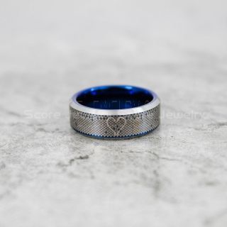 Fishing Ring, Fish Hook Ring, Blue Tungsten Ring, Blue Wedding Band, Fish Scale Ring, Fish Hooks Wedding Band, Blue Tungsten Wedding Band