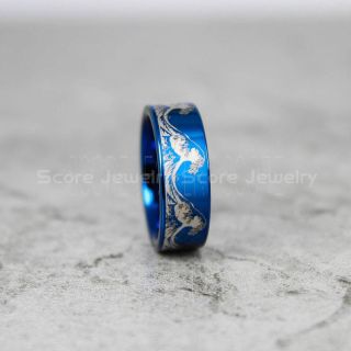 Waves Ring, Ocean Waves Blue Tungsten Ring, Ocean Waves Blue Tungsten Wedding Band, Ocean Waves Blue Wedding Band, Blue Wedding Ring, Blue Tungsten Wedding Ring