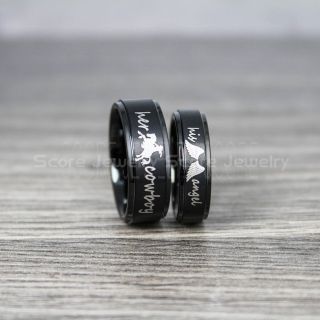 Cowboy and Angel Rings, Cowboys Rings, Angel Ring, 2 Piece Couple Set Cowboy and Cowgirl Ring, Cowboys Wedding Ring, Western Ring, Western Cowboys Ring