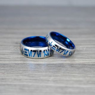 Aurebesh Ring, Star Wars Ring, Customize Your Own Text in Aurebesh, Star Wars Wedding Band, Blue Aurebesh Wedding Ring, Blue Tungsten Band, Aurebesh Wedding Band, Star Wars Wedding Ring, Star Wars Aurebesh Jewelry