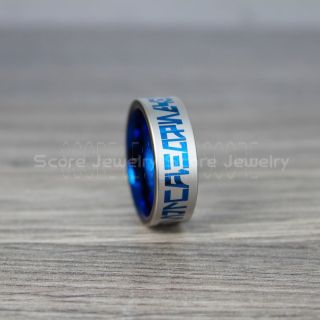 Aurebesh Ring, Star Wars Ring, Customize Your Own Text in Aurebesh, Star Wars Wedding Band, Blue Aurebesh Wedding Ring, Blue Tungsten Band, Aurebesh Wedding Band, Star Wars Wedding Ring, Star Wars Aurebesh Jewelry