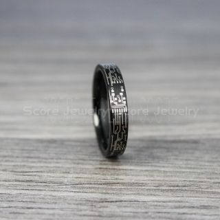 Circuit Board Rings, Circuit Board Jewelry, Technology Ring, Engineer Rings, Black Circuit Board Rings, Black Tungsten Ring, Geek Rings, Geek Jewelry