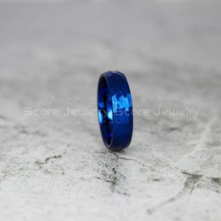 Hammered Tungsten Ring, Blue Tungsten Wedding Band, Hammered Wedding Band, Blue Hammered Wedding Ring, Blue Wedding Ring