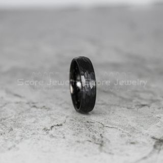 Hammered Tungsten Ring, Black Tungsten Wedding Band, Hammered Wedding Band, Black Hammered Wedding Ring, Black Wedding Ring