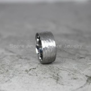 Hammered Tungsten Ring, Silver Tungsten Wedding Band, Hammered Wedding Band, Silver Hammered Wedding Ring, Silver Wedding Ring
