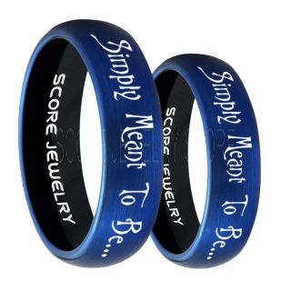 Simply Meant To Be Rings, Jack and Sally Rings, Jack and Sally Wedding Bands, Blue Tungsten Rings, Blue Tungsten Wedding Bands, Jack and Sally Wedding Rings
