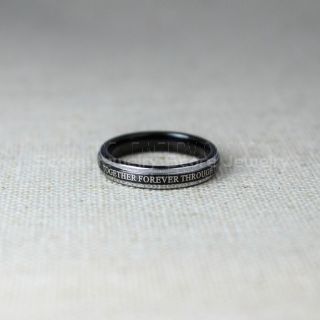 Doctor Who Ring, Doctor Who Wedding Ring, Gallifreyan Ring, Black Tungsten Ring, Black Wedding Band, Black Wedding Ring, Together Forever Through Time and Space, Black Wedding Ring