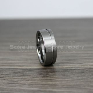 Silver Tungsten Wedding Band Brushed Finish Off Center Groove, Silver Tungsten Wedding Ring, Silver Wedding Band