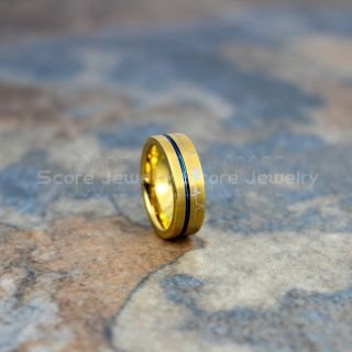 Heartbeat Ring, Electrocardiogram Ring, Heartbeat Wedding Band, Yellow Gold Electrocardiogram Tungsten Wedding Band, Yellow Gold Wedding Band, Heartbeat Wedding Ring