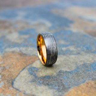 Circuit Ring, Circuit Board Ring, Gunmetal Tungsten Ring, Gunmetal Ring, Gunmetal Tungsten Wedding Band, Geek Ring, Geek Jewelry, Gunmetal Wedding Ring