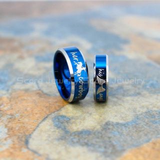 2 Piece Couple Set Cowboy and Angel Rings, Cowboys Rings, Angel Ring, Cowboy and Cowgirl Ring, Cowboys Wedding Ring, Western Ring, Western Cowboys Ring