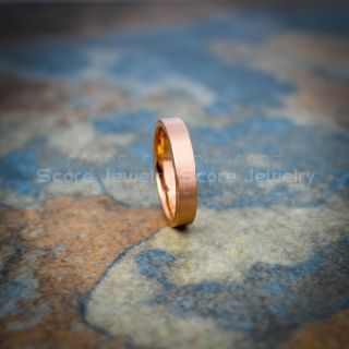 14K Rose Gold Tungsten Ring, 4mm Classic Rose Gold Tungsten Wedding Band, Rose Gold Wedding Band, Rose Gold Wedding Ring, Rose Gold Tungsten Wedding Ring