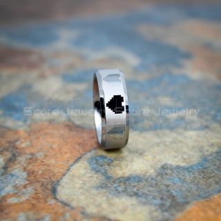 Legend of Zelda Ring, 8 Bit Hearts Ring, Zelda Wedding Ring, Zelda Wedding Band, Gamer Ring, Silver Tungsten Ring, Silver Wedding Band, 8 Bit Hearts Zelda Ring