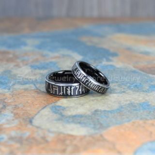 Mandalorian Rings, 2 Piece Couple Set Star Wars Rings, Customize Your Own Text in Mandalorian, Star Wars Wedding Bands, Black Mandalorian Wedding Rings, Black Tungsten Bands, Mandalorian Wedding Bands, Star Wars Wedding Rings, Star Wars Mandalorian Jewelr