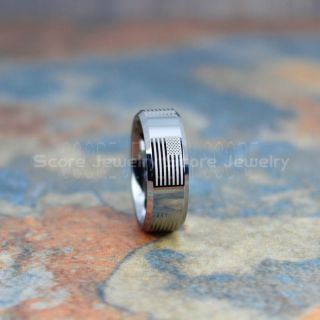 American Flag Ring, American Flag Wedding Band, 8mm Silver Tungsten Ring, Silver Wedding Band, Silver Tungsten Band, Military Ring
