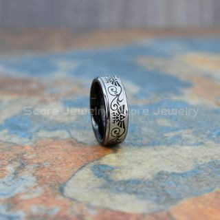 Zelda Ring, Gamer Ring, Legend of Zelda Ring, Zelda Wedding Ring, Zelda Wedding Band, Black Tungsten Ring, Black Wedding Band
