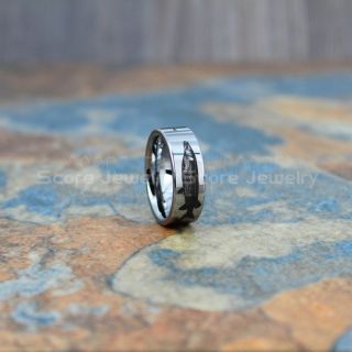 Muskellunge Ring, Muskie Ring, Musky Ring, Fishing Ring, Fish Hook Ring, Muskellunge Jewelry, Muskellunge Fishing Ring, Silver Ring, Silver Tungsten Ring, Silver Wedding Band, Hunting Ring, Fish Hooks Wedding Band