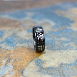 Circuit Ring, Circuit Board Ring, Black Tungsten Ring, Black Ring, Black Tungsten Wedding Band, Geek Ring, Geek Jewelry, Black Wedding Ring