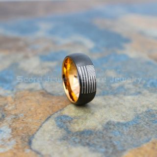 American Flag Ring, American Flag Wedding Band, 8mm Gunmetal Tungsten Ring, Gunmetal Wedding Band, Gunmetal Tungsten Band, Military Ring