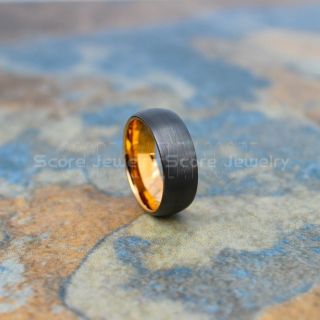 Gunmetal Tungsten Ring, Classic 8mm Gunmetal Tungsten Wedding Band Domed Edge, Black Wedding Band, Gunmetal Wedding Ring, Gunmetal Tungsten Wedding Ring