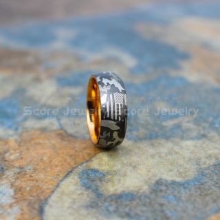 Camo Ring, Camouflage Ring, American Flag Ring, Camouflage Tungsten Ring, Military Ring, Gunmetal Ring, Gunmetal Wedding Band, Gunmetal Wedding Ring, Military Wedding Band, Army Wedding Ring
