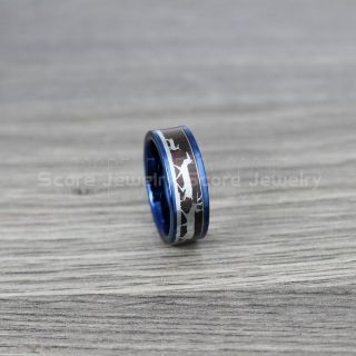 Deer Hunting Ring, Elk Hunting Ring, Deer Hunting Tungsten Ring, Koa Wood Ring with Deer Family Inlay Tungsten Wood Ring Buck Ring Doe Ring Deer Wedding Ring