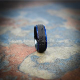 Damascus Steel Ring, Damascus Ring, Damascus Jewelry, Damascus Steel Wedding Ring, Damascus Steel Pattern Laser Engraved Tungsten Wedding Ring, Black Wedding Band