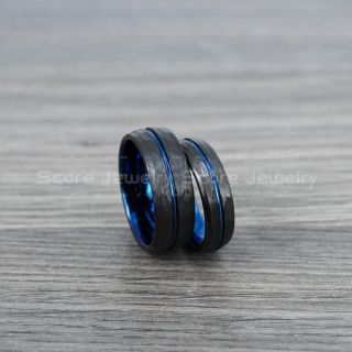 Hammered Rings, Hammered Wedding Bands, 2 Piece Couple Set Black Wedding Bands, Black Hammered Tungsten Bands, Black Wedding Rings, Black Tungsten Wedding Rings