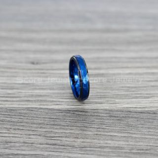 Hammered Tungsten Ring, Blue Tungsten Wedding Band, Hammered Wedding Band, Blue Hammered Wedding Ring, Blue Wedding Ring