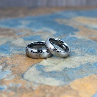 Zelda Rings, Gamer Rings, 2 Piece Couple Set Legend of Zelda Rings, Zelda Wedding Rings, Zelda Wedding Bands, Silver Tungsten Rings, Silver Wedding Bands