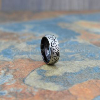 Zelda Ring, Gamer Ring, Legend of Zelda Ring, Zelda Wedding Ring, Zelda Wedding Band, Black Tungsten Ring, Black Wedding Band