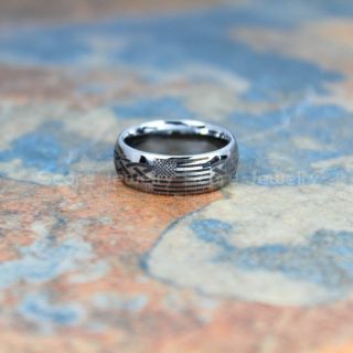 American Flag Ring, Camo Ring, Camouflage Ring, American Flag Wedding Band with Celtic Knot Pattern, 8mm Silver Tungsten Ring, Silver Wedding Band, Silver Tungsten Band, Military Ring