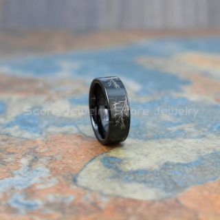 Lightning Ring, Lightning Jewelry, Science Jewelry, Science Ring, Meteorologist Ring, Lightning Bolts Ring, Black Tungsten Ring