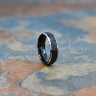 Black Wedding Band, Black Tungsten Ring, 6mm Classic Black Tungsten Wedding Band Brushed Finish, Black Wedding Ring, Black Tungsten Wedding Ring