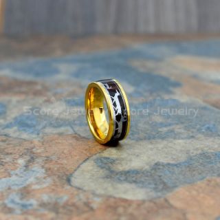 Deer Hunting Ring, Elk Hunting Ring, Deer Hunting Tungsten Ring, Koa Wood Ring with Deer Family Inlay Tungsten Wood Ring Buck Ring Doe Ring Deer Wedding Ring