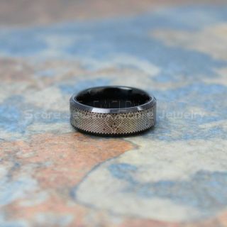 Fishing Ring, Fish Hook Ring, Black Tungsten Ring, Black Wedding Band, Fish Scale Ring, Fish Hooks Wedding Band, Black Tungsten Wedding Band